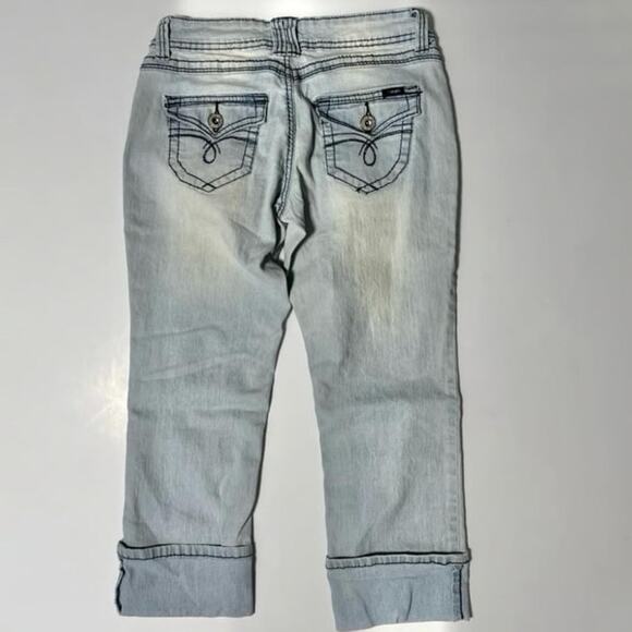 Y2K Angels Jeans Low Rise Cuffed Capris - Picture 2 of 5